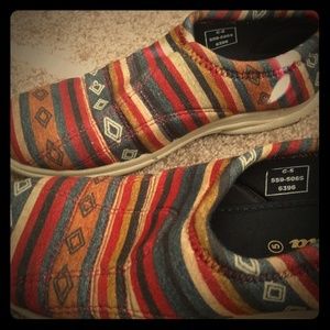 Tribal print slip on shoes size 7 brand new